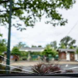 a crack in windshield